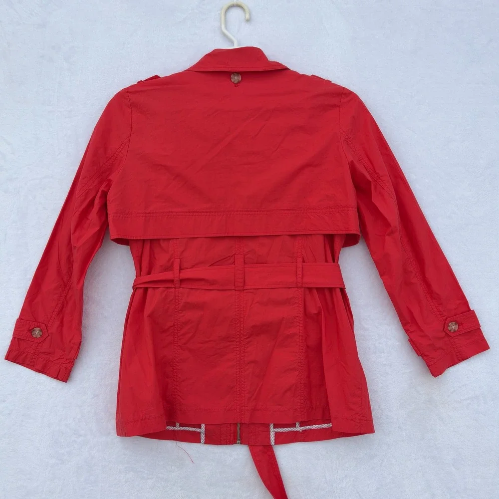 Chico's 3 in 1 Convertible Jacket Poppy Red Womens Size 2 (US L-12) Chic Utility